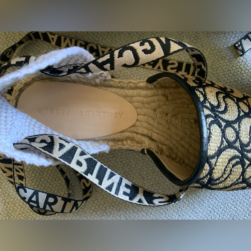 Stella McCartney Black and Natural Platform Espadrilles - Picture 10 of 15